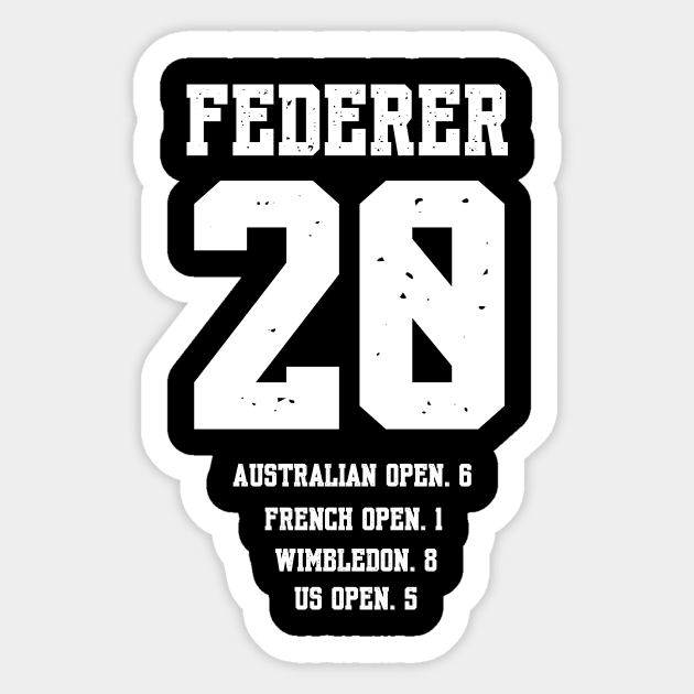 ROGER FEDERER 20 GRANDSLAM TITLES Sticker by King Chris